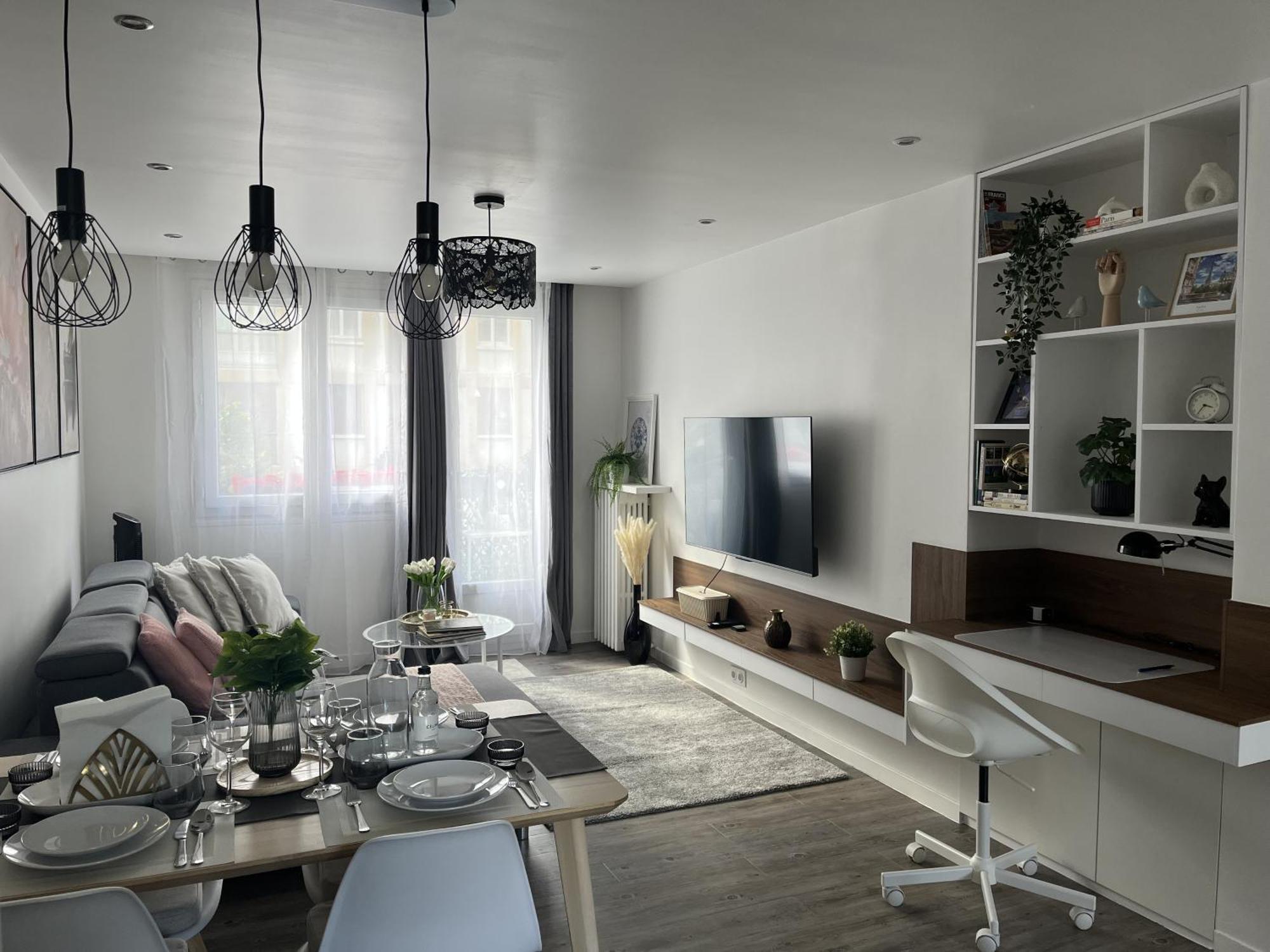 Entire 60M2 Apartment - Close To Paris - Parking - Kitchen - 2Min Rerb - Olympic'24 Bourg-la-Reine Luaran gambar
